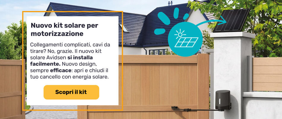Scopri il nostro nuovo kit solare per il tuo sistema di motorizzazione