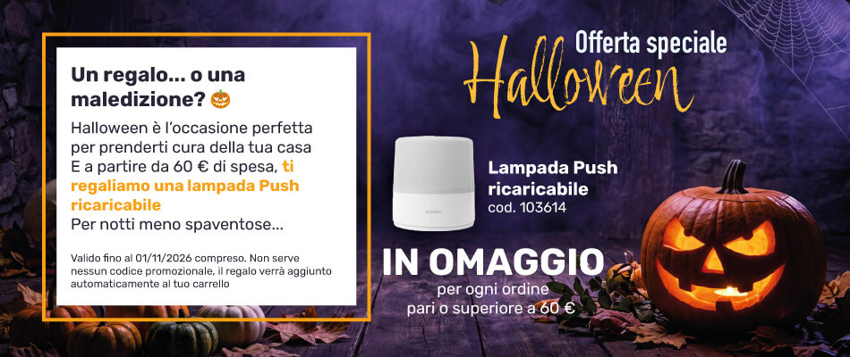 Halloween: una lampada “push” in omaggio con una spesa minima di 60 €