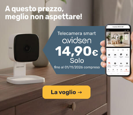 Telecamera smart Avidsen a 14,9 € invece di 19,9 €