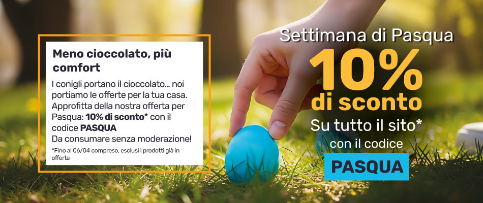 10% di sconto su tutto il sito con il codice PASQUA