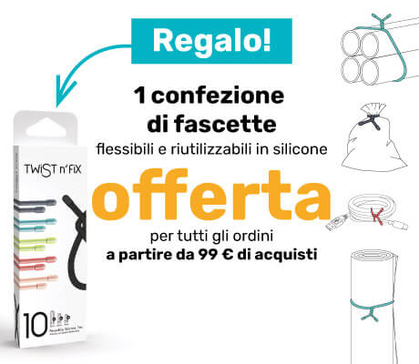 1 confezione  di fascette flessibili e riutilizzabili in silicone OFFERTA a partire da 99 € di acquisti