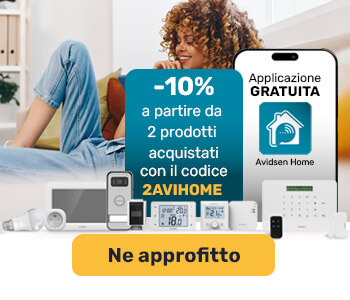 10% di sconto a partire de 2 prodoti della gamma Avidsen Home con il codice 2AVIHOME
