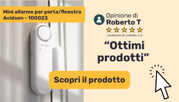 Scegli il nostro mini allarme per porte e finestre con sirena, valutato 5/5 