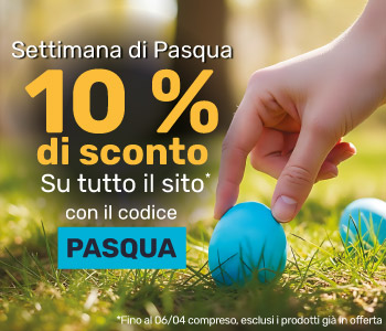 10% di sconto su tutto il sito con il codice PASQUA
