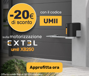 -20&euro; di sconto sulla motorizzazione Extel umii XB150 con il codice UMII