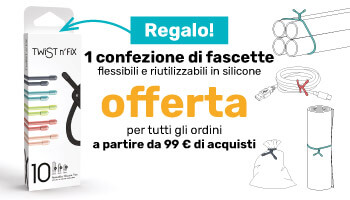 1 confezione  di fascette flessibili e riutilizzabili in silicone OFFERTA a partire da 99 € di acquisti