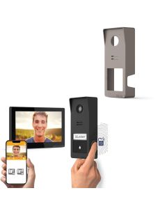Kit videocitofono wireless smart Wave 3 + cover grigio titanio