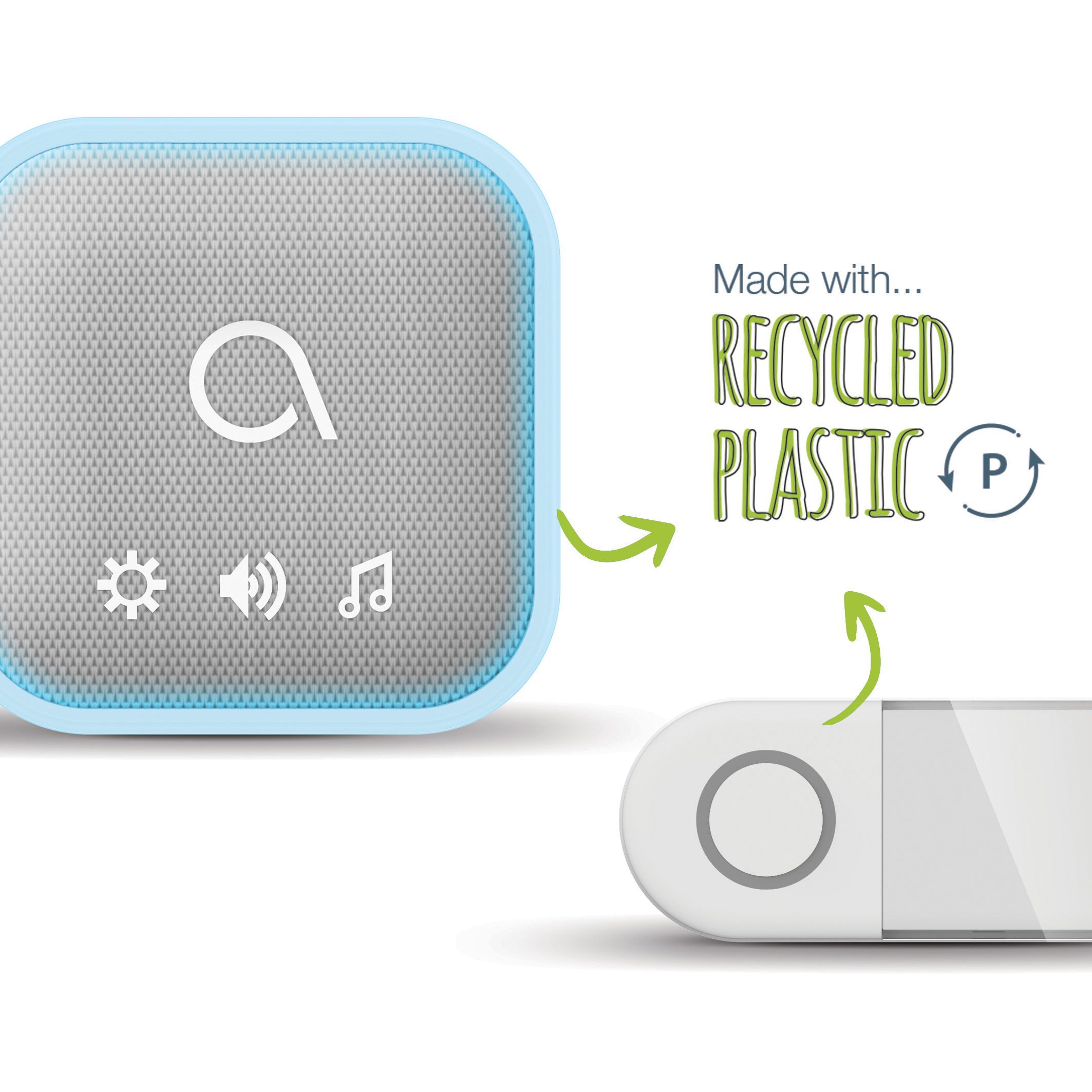 Questo carillon è realizzato in plastica riciclata