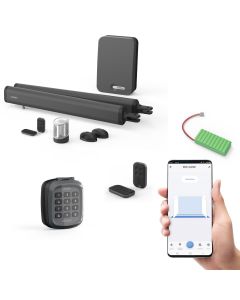 Motorizzazione smart per cancello a battente Teha Connect + batteria di riserva + codice digitale + 2 telecomandi extra.