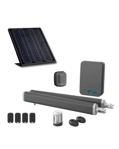 Motorizzazione solare con attuatori Avidsen Teha SE con codice digitale per cancello a battente