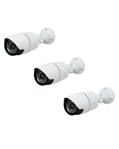 Set di 3 indoor or outdoor dummy surveillance camera