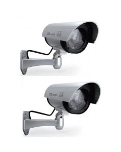 Decoy surveillance camera with indicator light