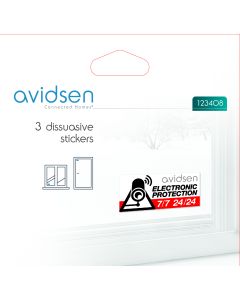 Set di 3 adesivi dissuasivi in PVC - Avidsen - 123408