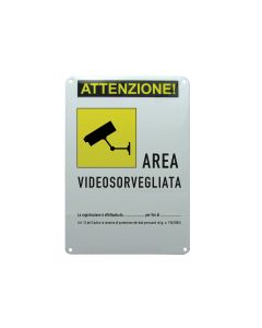 Cartello Area Videosorvegliata  con dati responsabile