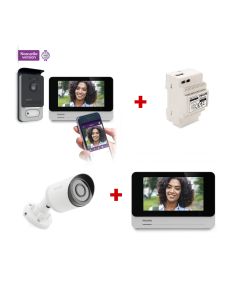 Videotelefono via cavo con 1 telecamera e 2 schermi - Philips Connect 2 Premium