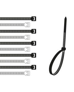 300 fascette in nylon flessibile bianco/nero - 654607