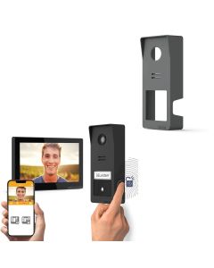 Kit videocitofono wireless smart Wave 3 + cover grafite