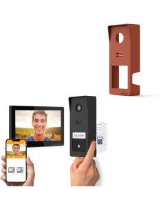 Kit videocitofono wireless smart Wave 3 + cover terracotta