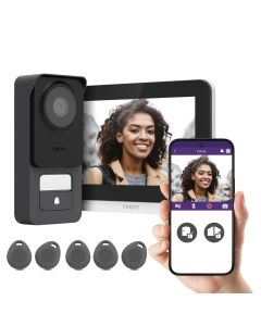 Videocitofono cablato smart Philips Connect 3 con 5 badge