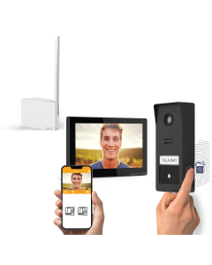 Pacchetto videocitofono Wave 3 wireless, smart e con ripetitore di segnale (portata fino a 700 m)