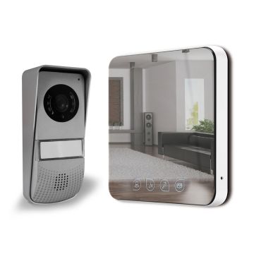 pouce/inchVideotelefono ultrapiatto a colori con effetto specchio