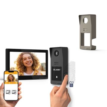 Kit videocitofono filare Smart Digital Connect + scocca grigio titanio