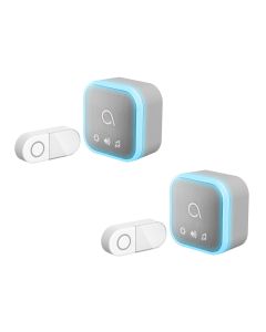 Set di 2 sona-T suoneria flash senza fili con copertura tessile