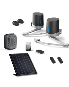 Automazione per cancelli a battente + kit solare + Tastiera senza fili + 2 telecomandi aggiuntivi (3 in tutto)