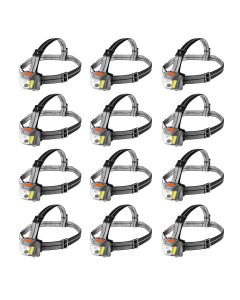 Set di 12 lampade frontali Duo e relativo espositore Nebo