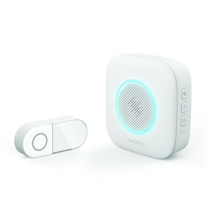 Set di 2 suoneria senza fili con luce lampeggiante e batteria, portata 200 metri