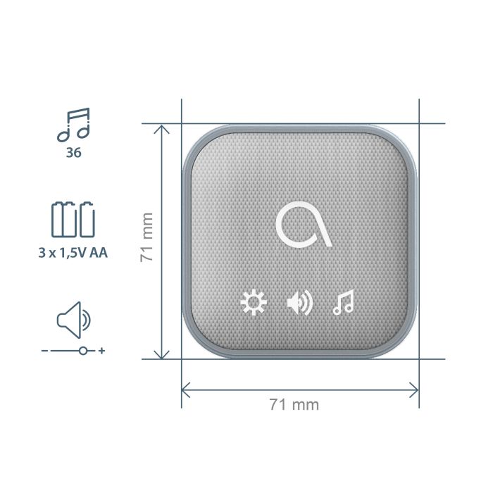 Set di 2 sona-T suoneria flash senza fili con copertura tessile
