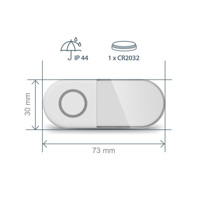 Set di 2 sona-T suoneria flash senza fili con copertura tessile