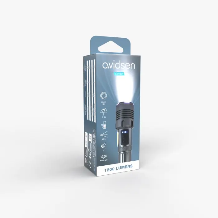 Torcia LED Alta Potenza 7000 Lumen Ricaricabile Grande 4 batterie 10000