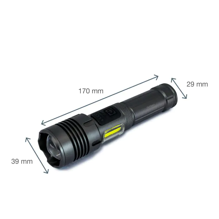 Torcia LED Ricaricabile Super Luminosa 7 Modalità - Tattica Ad Alta Potenza Per Emergenze E Esterno - 2