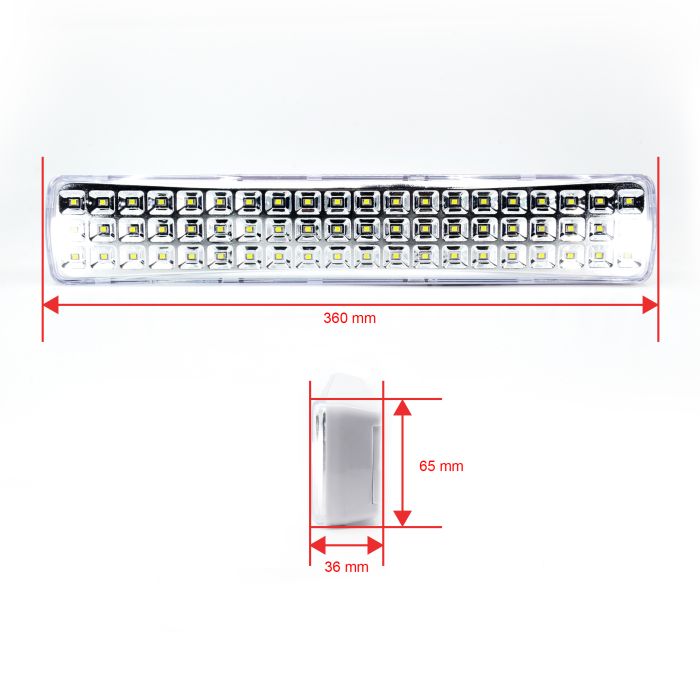 Set di 2 - lampada anti blackout a 60 LED SMD con batteria al litio