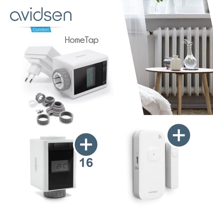 Valvola termostatica con ponte di collegamento HomeTap - Avidsen - 127049
