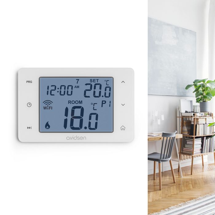 Avidsen Termostato Smart Wi-Fi Programmabile HomeFlow W - Display Retroilluminato - 127062