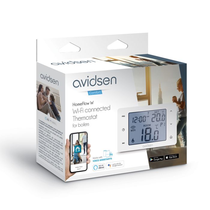 Avidsen Termostato Smart Wi-Fi Programmabile HomeFlow W - Display Retroilluminato - 127062