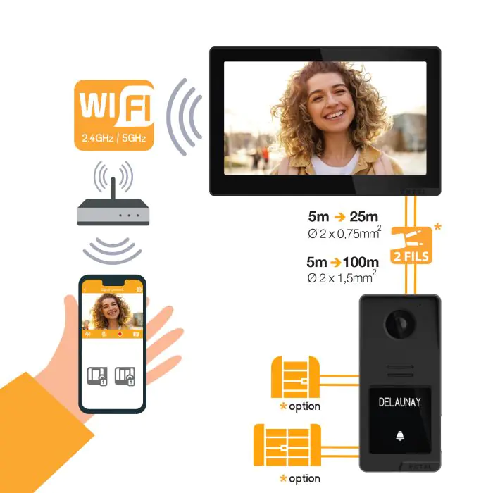 Videocitofono Con Cavo | Schermo IPS 3.5" HD | Visione Notturna IR | Audio Bidirezionale | 6 Suonerie | Nessun WiFi