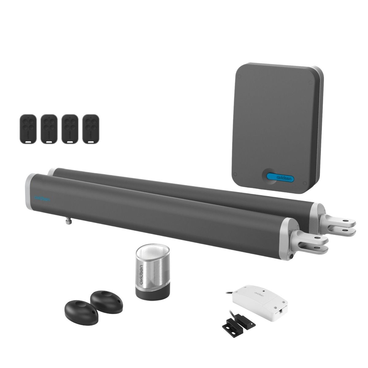 Un kit motore completo per cancello a battente connesso