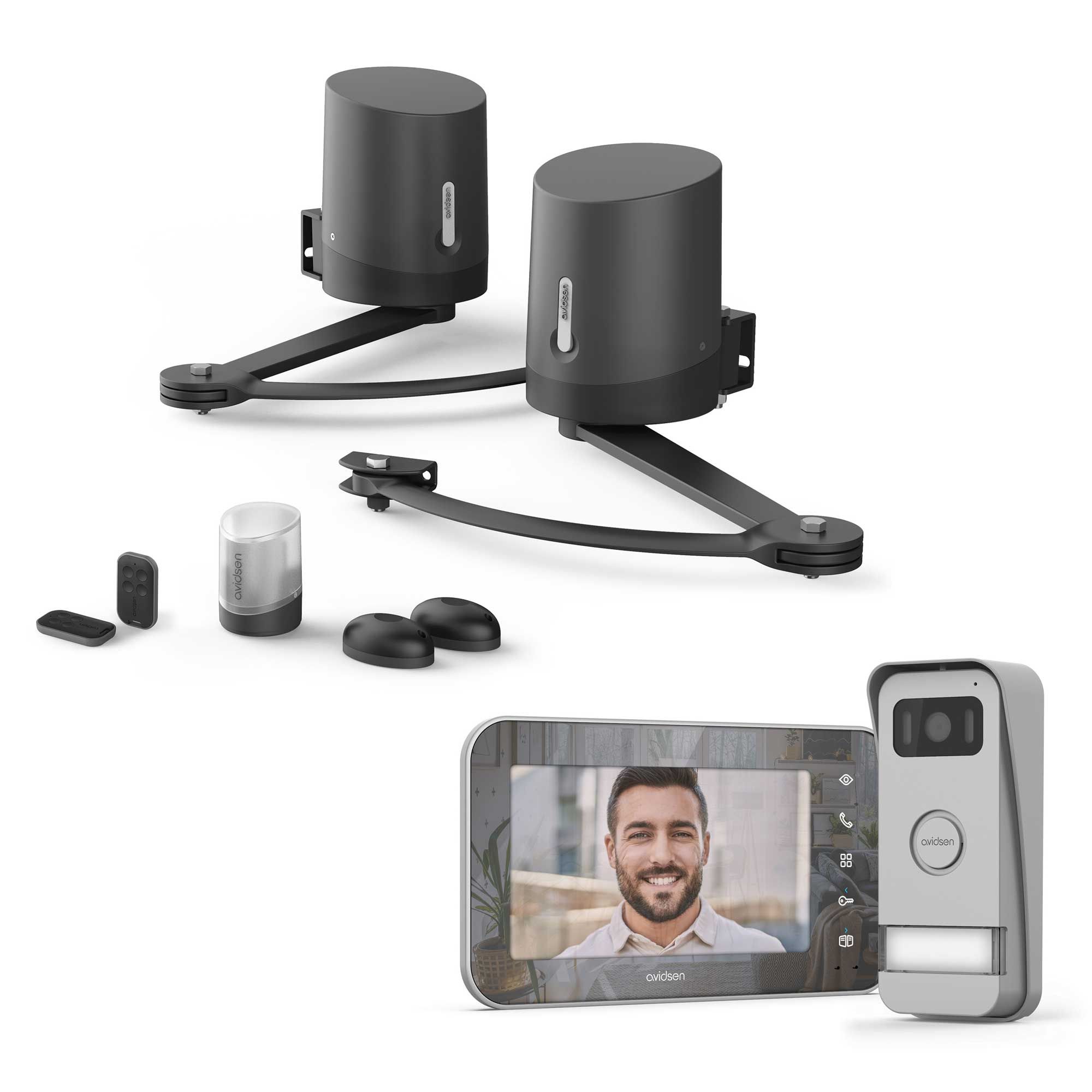 Un kit completo di motorizzazione + videotelefono contenente
