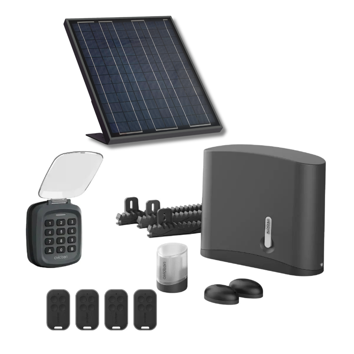 Un kit solare completo con digicoe per un portone scorrevole di 4 m