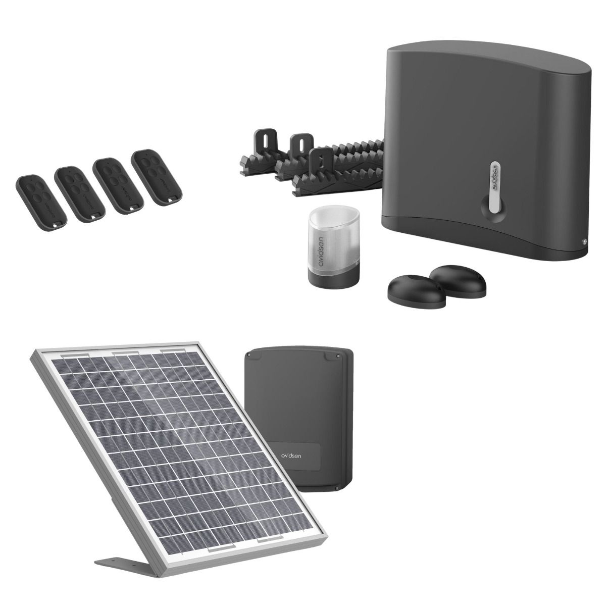 Questo kit motorizzazione solare Avidsen Zenia 250 è composto da