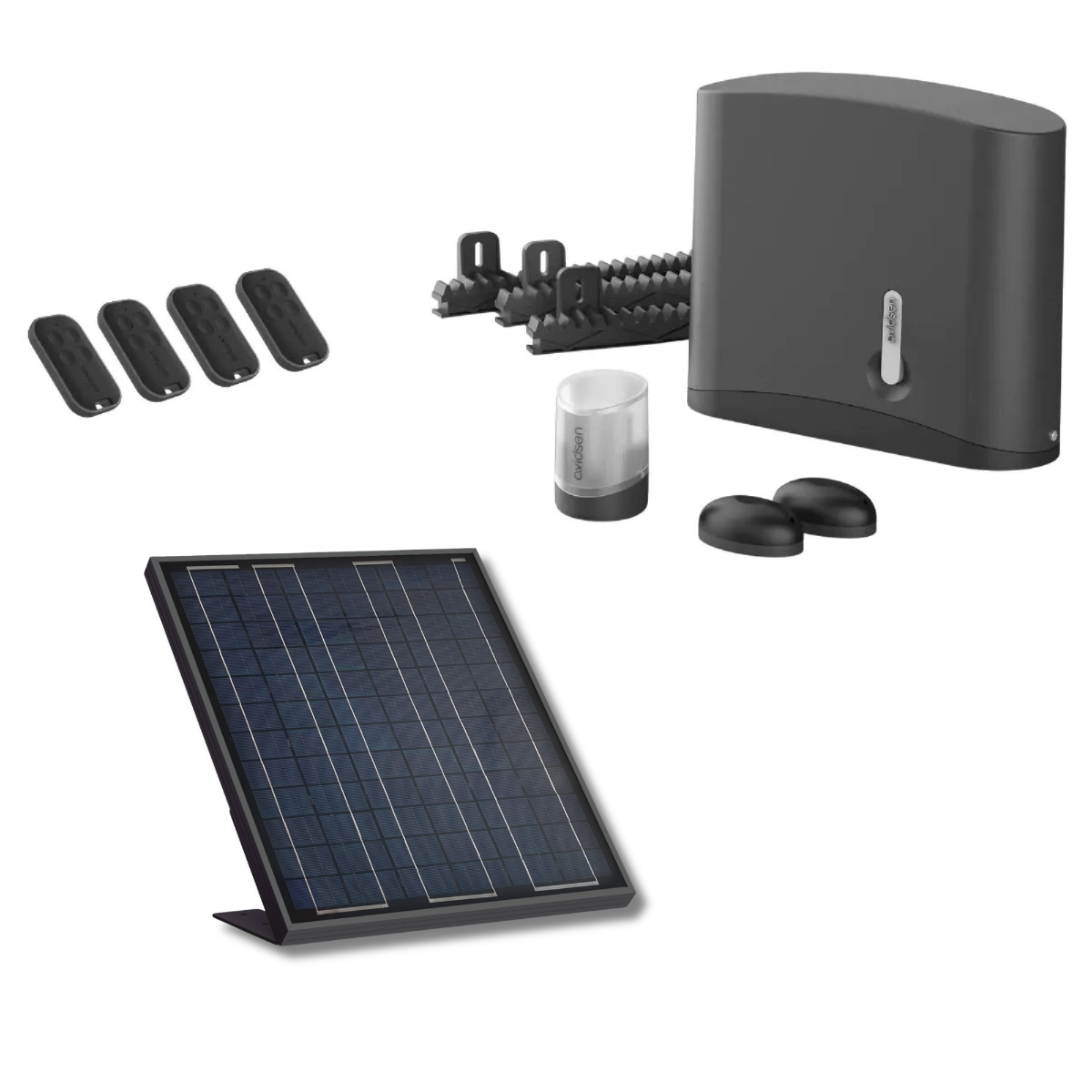 Questo kit motorizzazione solare Avidsen Zenia 250 è composto da
