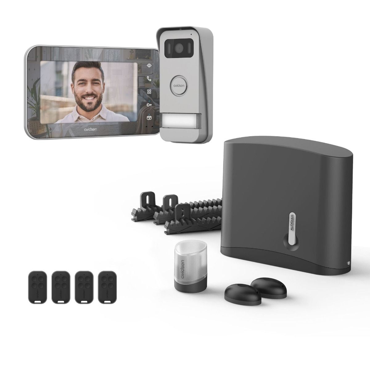 Kit completo videocitofono + motorizzazione per cancello scorrevole da 4 m