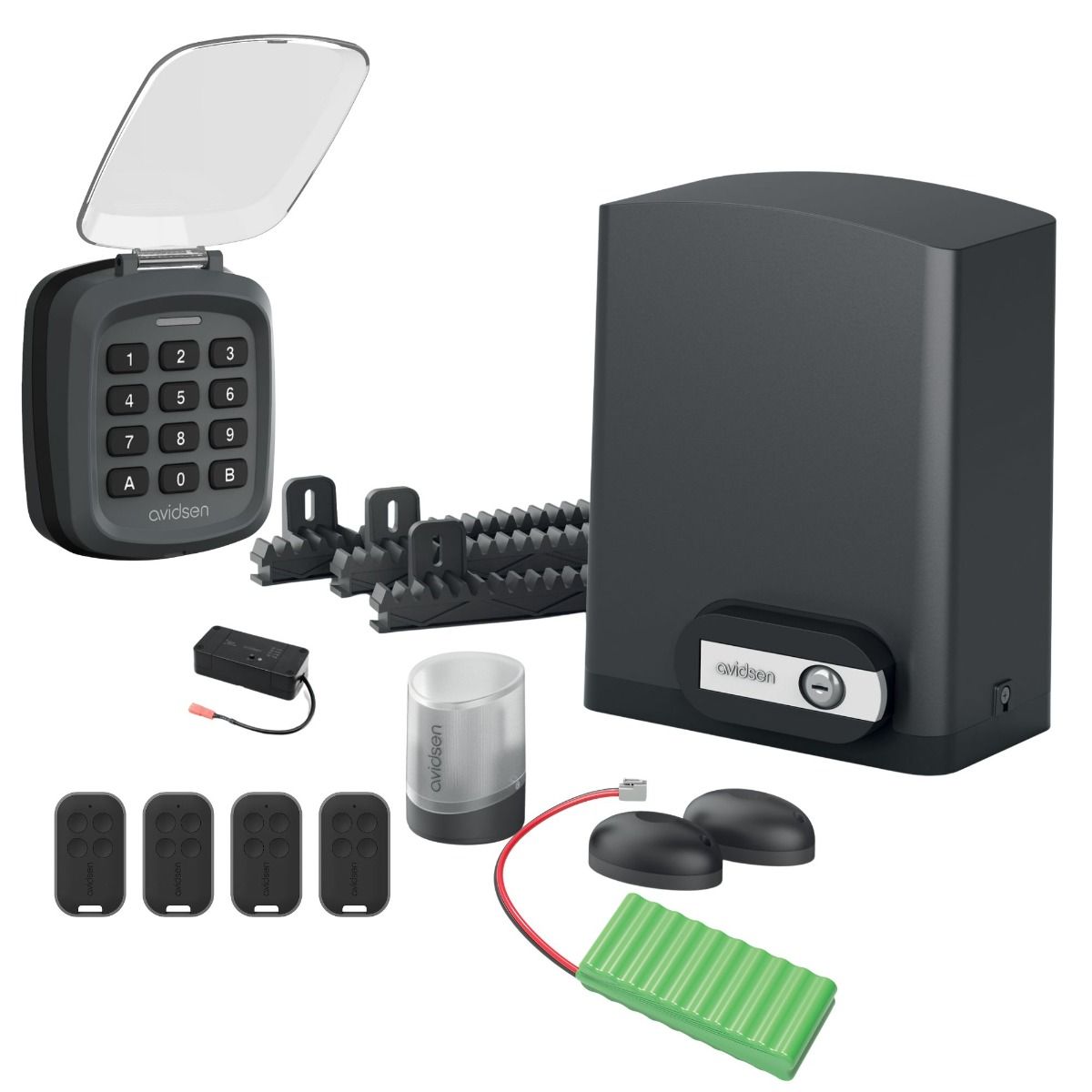 Kit di sicurezza per motorizzazione connessa Avidsen Orea Connect: codice digitale e batteria di riserva inclusi
