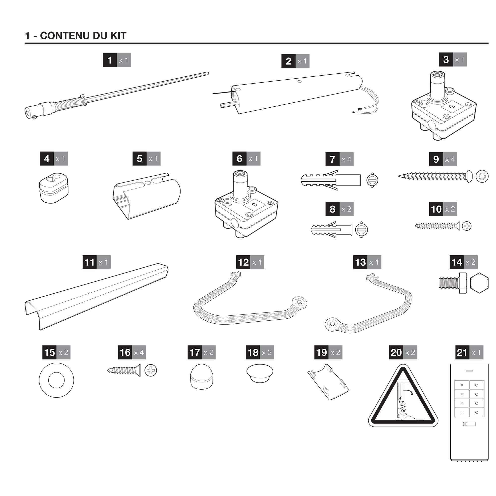 Contenuto del kit motore otturatore