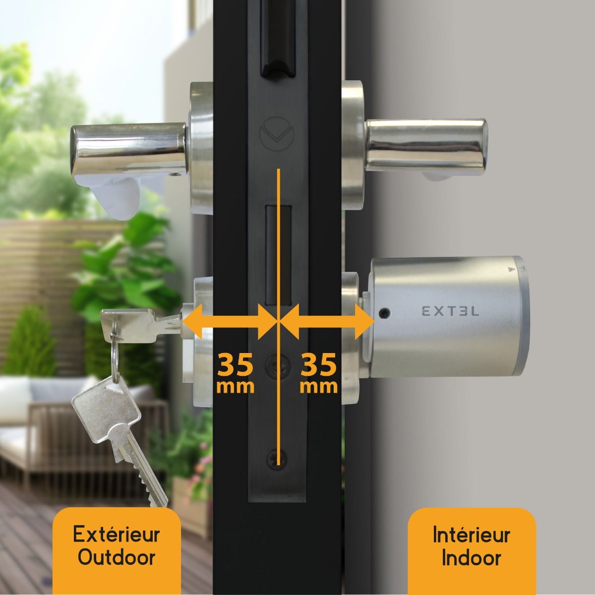 Cilindro 35/35 compatibile con la serratura collegata Extel Lock