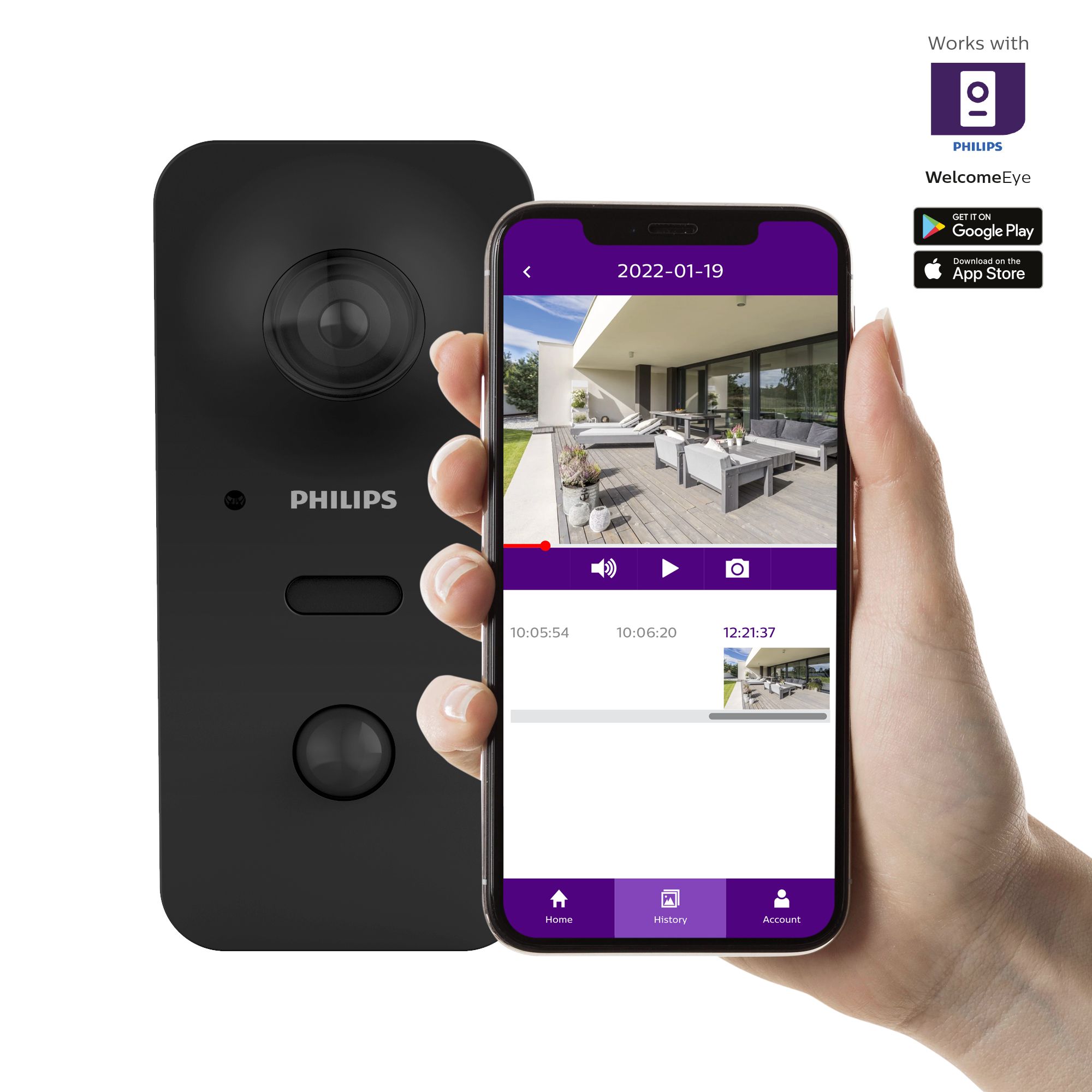 Philips Telecamera interno motorizzata 2K con sirena integrata