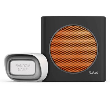 Citofono wireless con portata di 200 m e 6 suonerie a scelta, avviso di batteria scarica - diBi Flash Soft Orange - Extel - 081741